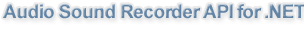 Audio Sound Recorder for .NET